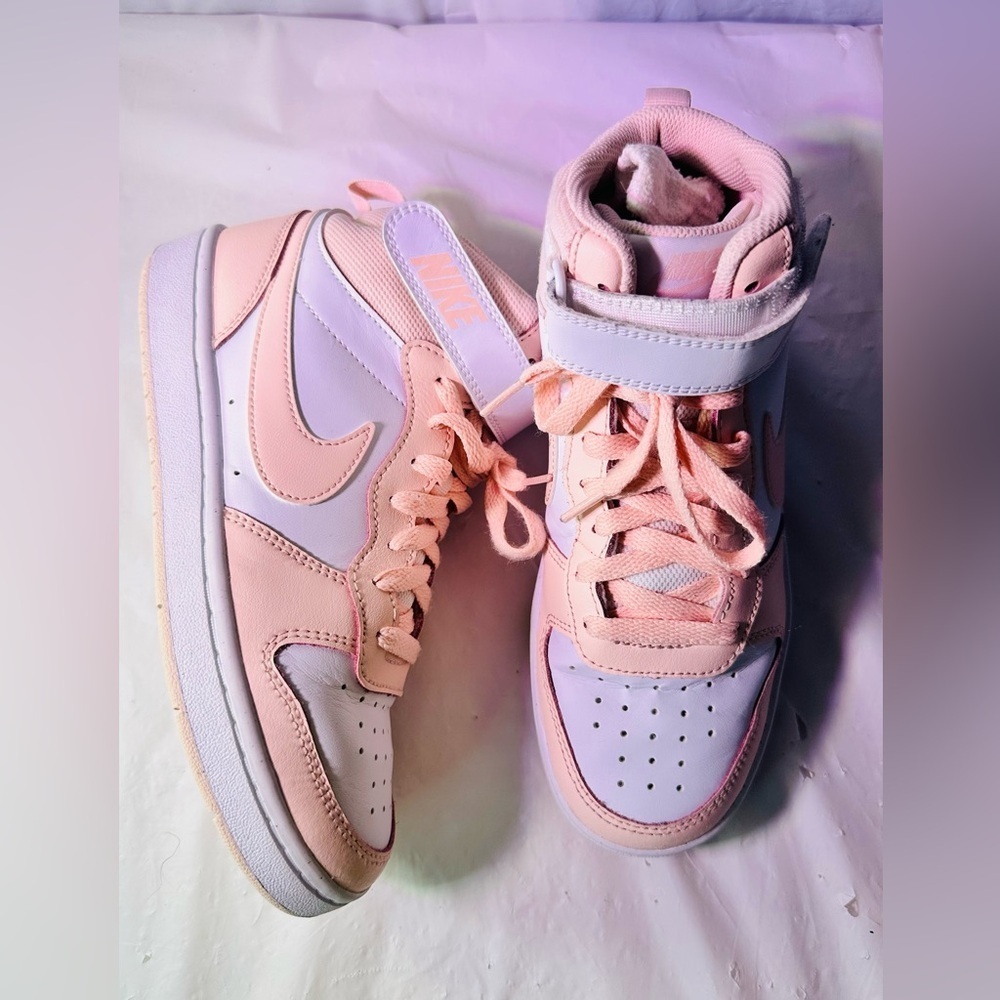 Nike Women’s Mid-Top Sneakers in Pink and White - Picture 5 of 10